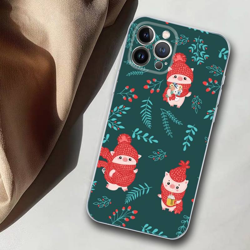 Cute Little Pet Pig Phone Case Silicone Soft for Iphone 14 13 12 11 Pro Mini XS MAX 8 7 6 Plus X XS XR Cover