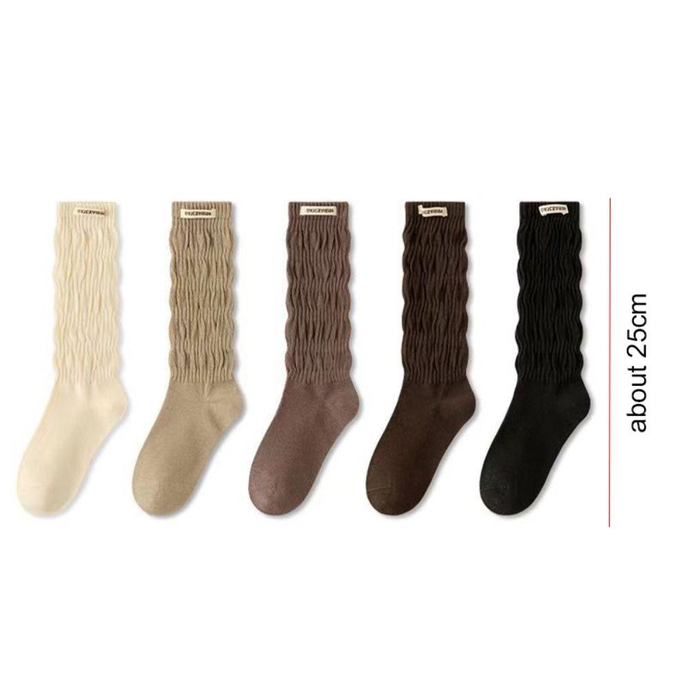 Elastic Tiered Piled Calf Socks Lolita Autumn Winter Long Socks Cute JK Stockings  for Women Girls
