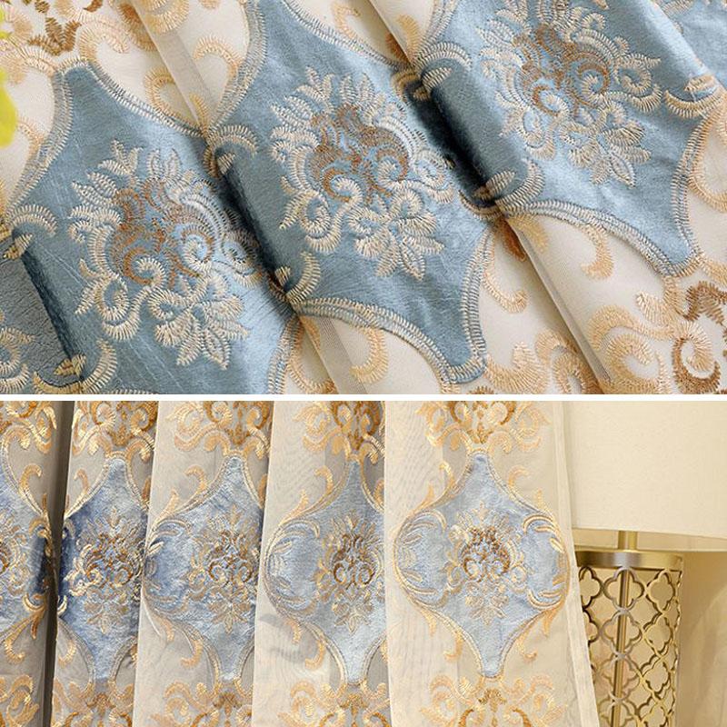 Шторы двухслойные вышитые шторы для спальни, дома, затемняющие шторы для гостиной с карнизом из пряжи
