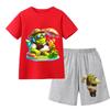 Летний модный комплект для мальчика с принтом аниме-монстров, детский комплект с коротким рукавом
