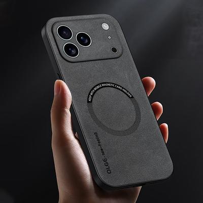 Магнитный кожаный чехол для iPhone 17 Pro Max Air 16 15 Pro Для Magsafe Беспроводная зарядка Мягкий край Жесткая крышка телефона Для iPhone 17