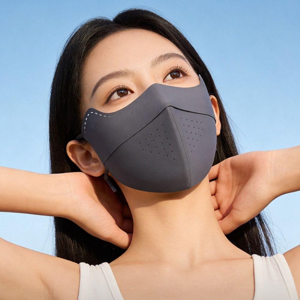 Thin Sunscreen Mask Breathable Face Cover Adjustable Sunscreen Face Scarf Women/Girls