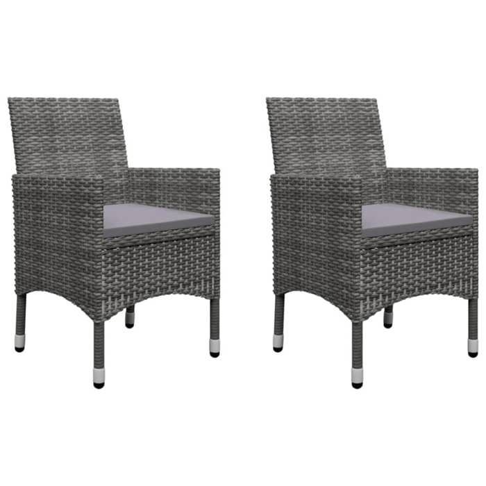 Ensemble jardin - MAISON EXCLUSIVE - Ensemble 5 pcs - Gris - Table acacia massif - Chaises résine tressée