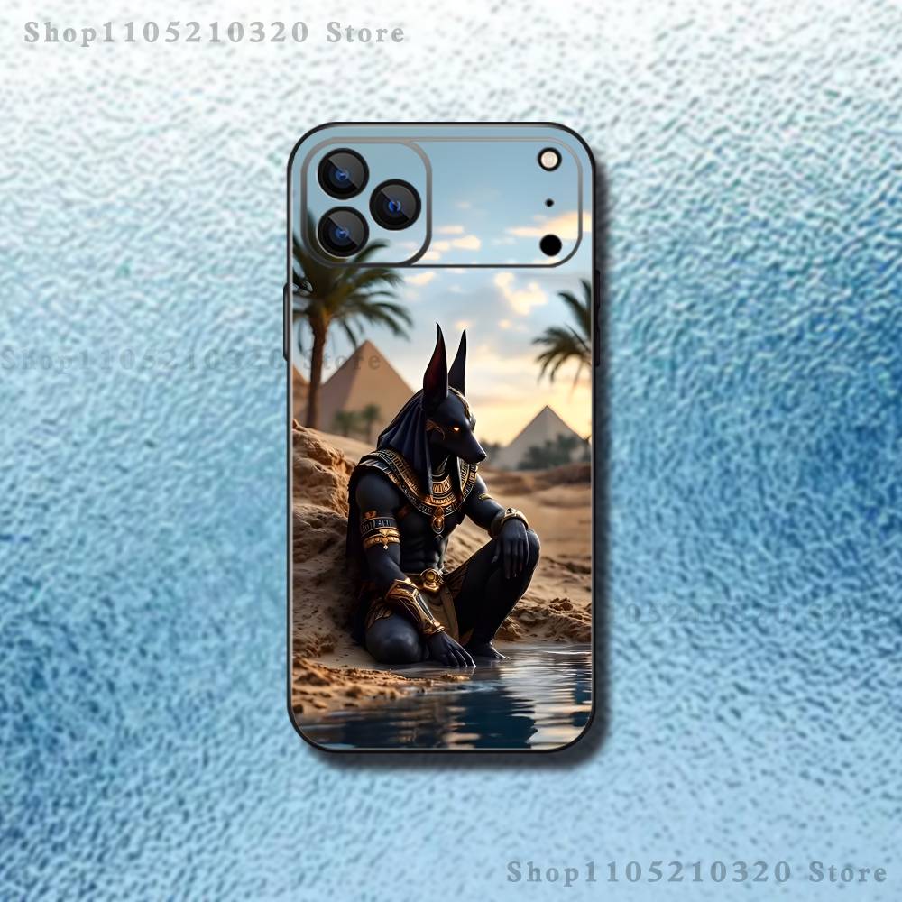 Египет Анубис Чехол для телефона Для iPhone 17,16,15,14,13,12,11,Pro Max,XSX,,XR,SE,Mini,8,7,Мягкий силиконовый Черный чехол