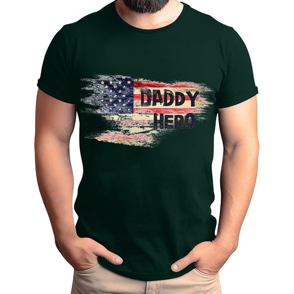 Мужская футболка с принтом флага ко Дню отца, мужской свободный повседневный топ с коротким рукавом