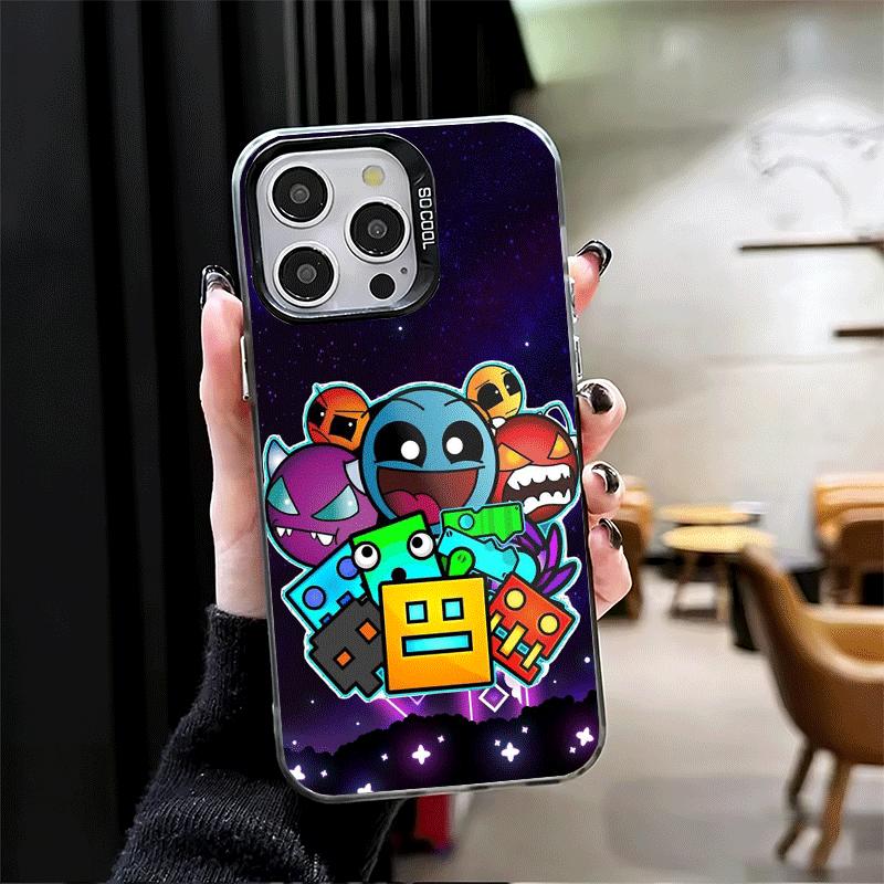 Мягкий чехол для телефона Geometry Dash для iPhone 15 16 17 Pro Max 17Air 16E 14 Plus 13 12 Mini Ударопрочный чехол Задняя крышка