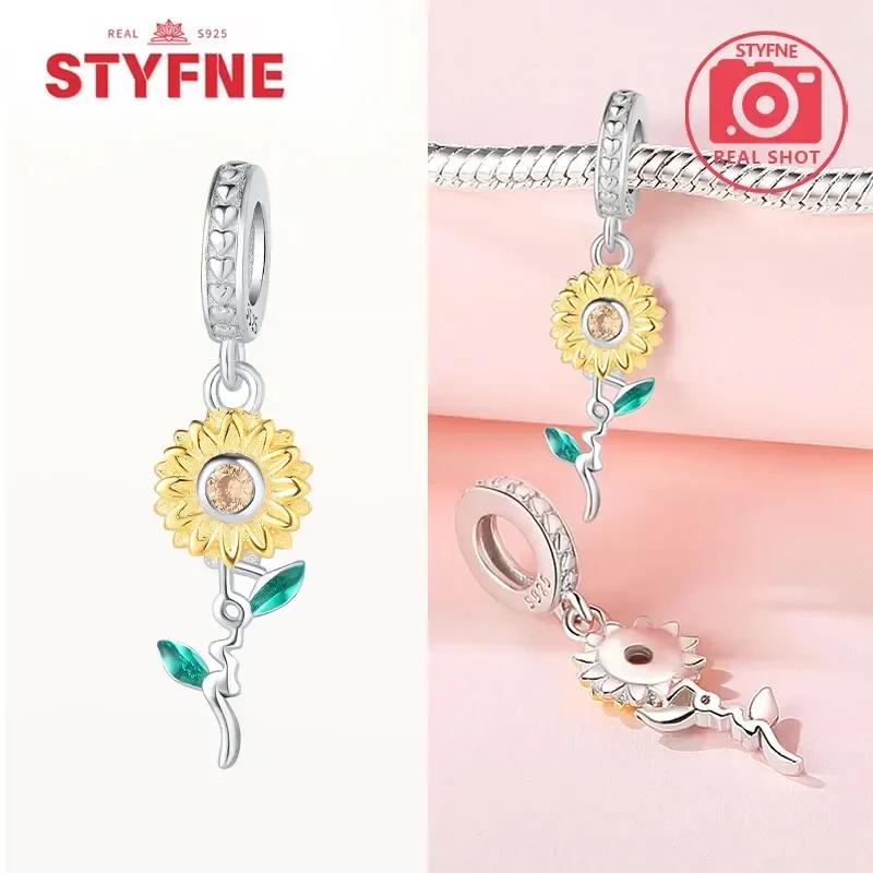 Медьоригинал Звездное небо Подсолнух Зеленое пшеничное поле Масляная живопись Подвески Бусины Для женщин DIY Изящные украшения Подарок