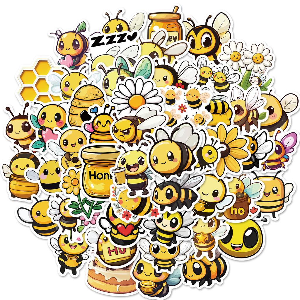 New 50 Cute Cartoons, Commuter Bee Stickers, Children's Reward Stickers, Cute Decorative Mobile Phone Case Stickers