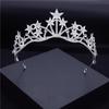 Великолепная звездная корона, повязки на голову, королевский головной убор для невесты, роскошные диадемы принцессы на день рождения, свадебные украшения для волос, украшения
