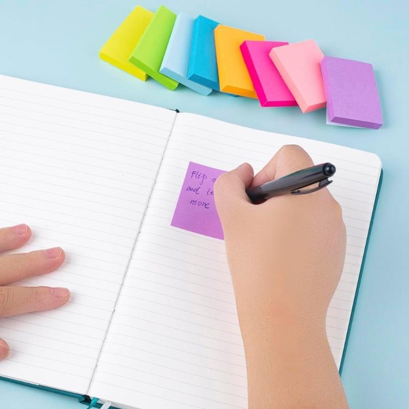 8 Pcs Practical Sticking Notes Colorful Notepads Adhesive Sticking Pad Simple Notepads Memo Pad Aesthetic Note Pad