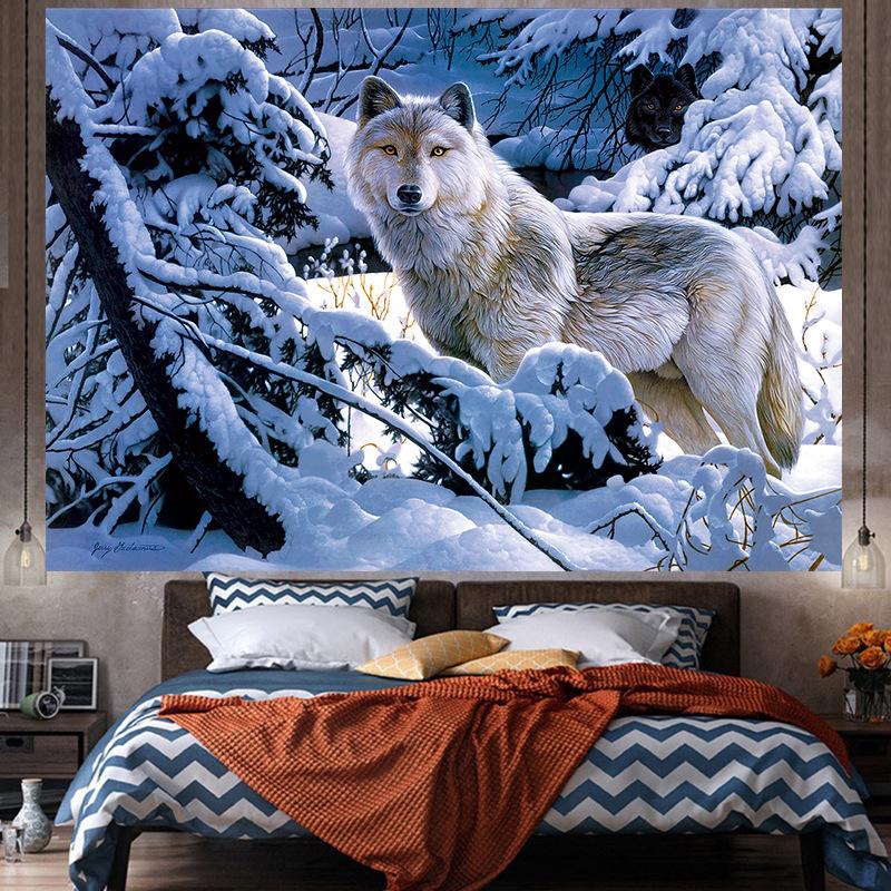 Большой гобелен с изображением животных, настенный гобелен с геометрическим рисунком, хиппи, домашний декор, эстетическое украшение