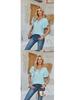 Spring/Summer Women's Lace V-Neck Ruffle Sleeve Loose T-Shirt