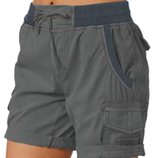 Женские шорты с высокой посадкой, регулируемым шнурком, карго с карманами, однотонные, летние повседневные шорты для ежедневной носки