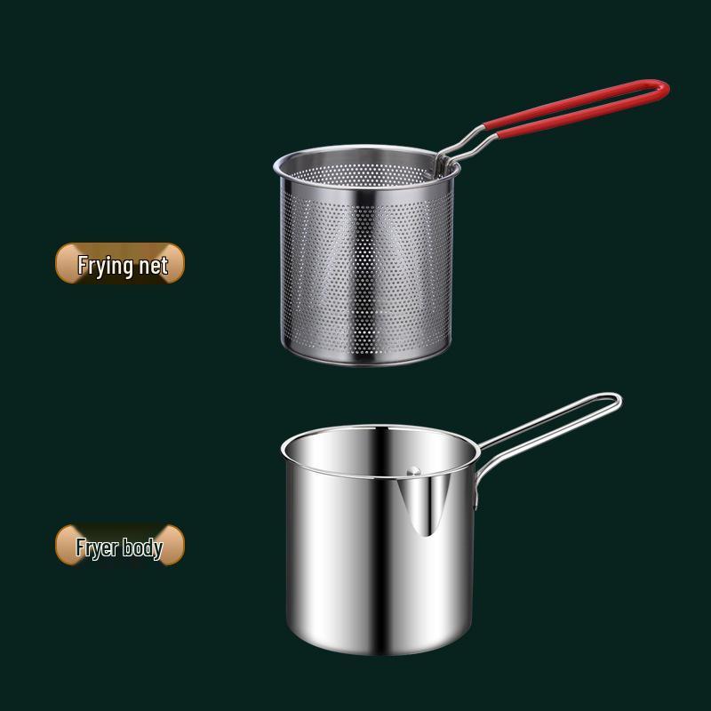Мини-фритюрница из нержавеющей стали с сеткой