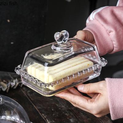 Стеклянный поднос для торта с крышкой Тарелка для хлеба Десертная тарелка Подносы для демонстрации димсамов Стеклянный поднос Форма для торта Подставка для торта Масленка Миска