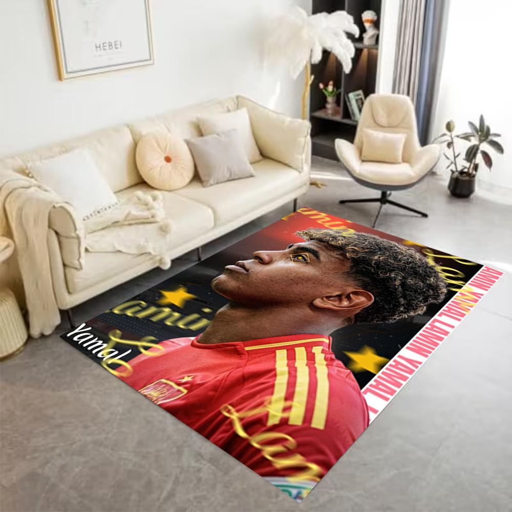 Lamine Yamal's Spain Football Legend Carpet Perfect for Bedrooms Dining Room Dormitory Outdoor Antislip Carpet Anime Office Decor Best for Christmas