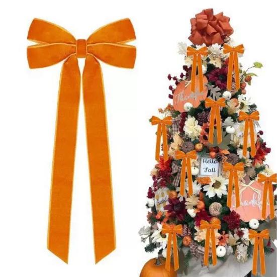 6 шт. Бархатная лента Бант Рождественские украшения для елки Рождественские украшения для дома Вечеринка Гирлянда