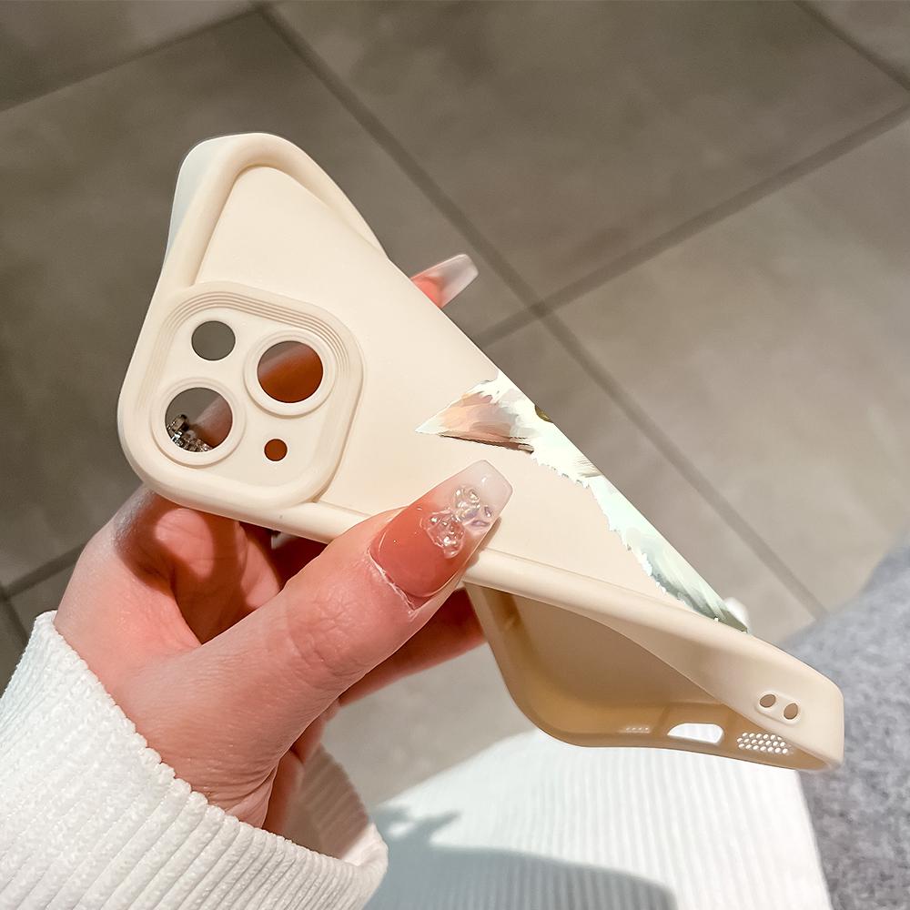 White Cat Pattern Soft Silicone Phone Casing Full Cover Camera Shockproof Protection Rubber Case for Xiaomi Redmi