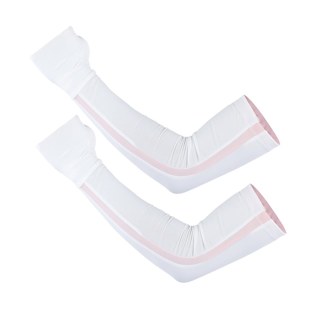 1 Pair Unisex Arm Warmers AntiUV Arm Covers Outdoor Drive Sport Half Finger Sleeves(White S)