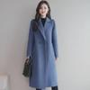 Women's Mid-Length Korean Style Loose Woolen Coat, Large Size, for Spring and Autumn