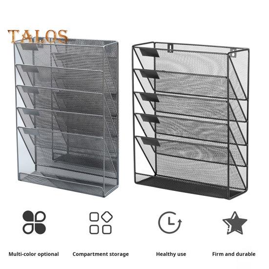 A4 Wall-mounted File Box with 6 Layers 5 Pockets Bottom Slot File Box Organizer High Capacity Storage File Sorter