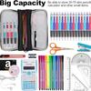 Пенал большой емкости, большая сумка-карандаш для хранения, сумка-маркер, 3 отделения, канцелярские принадлежности, чехол для ручек, держатель для взрослых, офисный органайзер, подарки