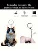 A cute black and white classic style cat keychain animal themed backpack decoration car key pendant pet enthusiast gift