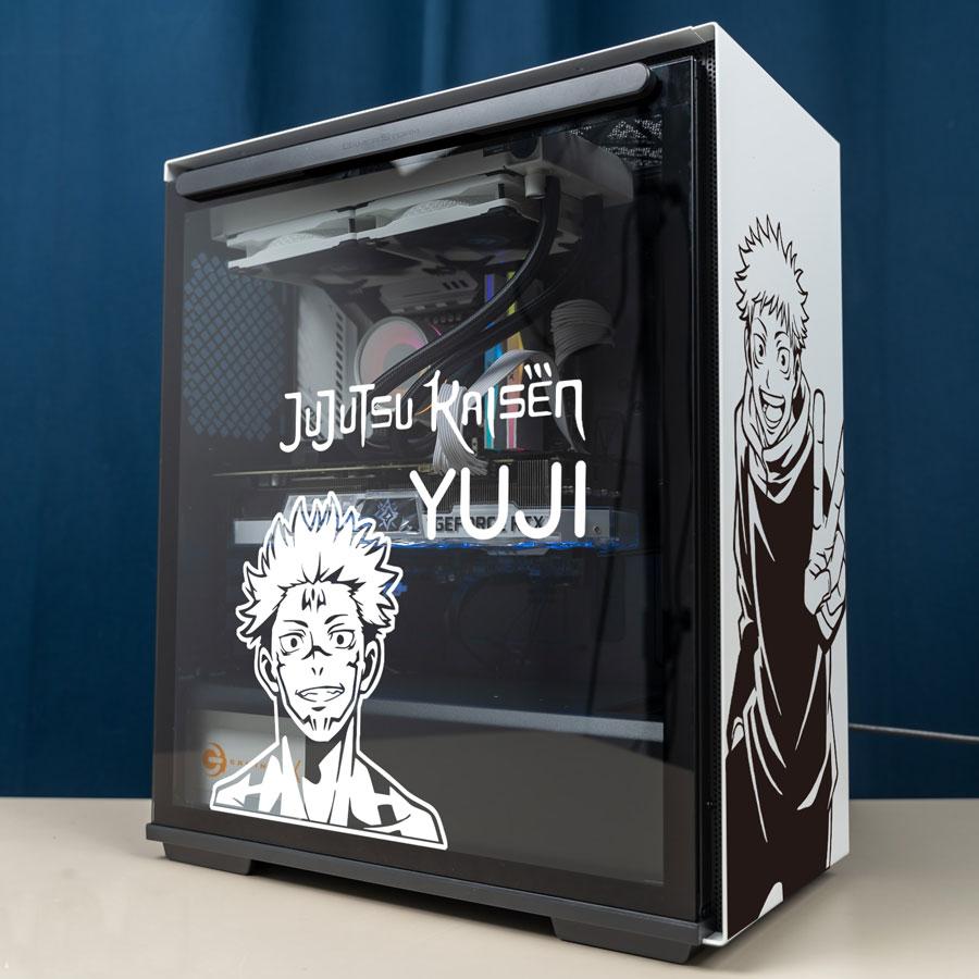 Satoru Gojo Anime Stickers for Atx PC Case,Cartoon Graffiti Decor Decals for Computer Chassis Skin,Hollow Out Sticker