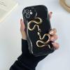 N71 Black Gold Snake Soft Wavy Phone Cases for iPhone 14 Pro Max 13 Mini 15 Plus XR 7 8 6 XS Max 12 11 Protective Bumper Cover