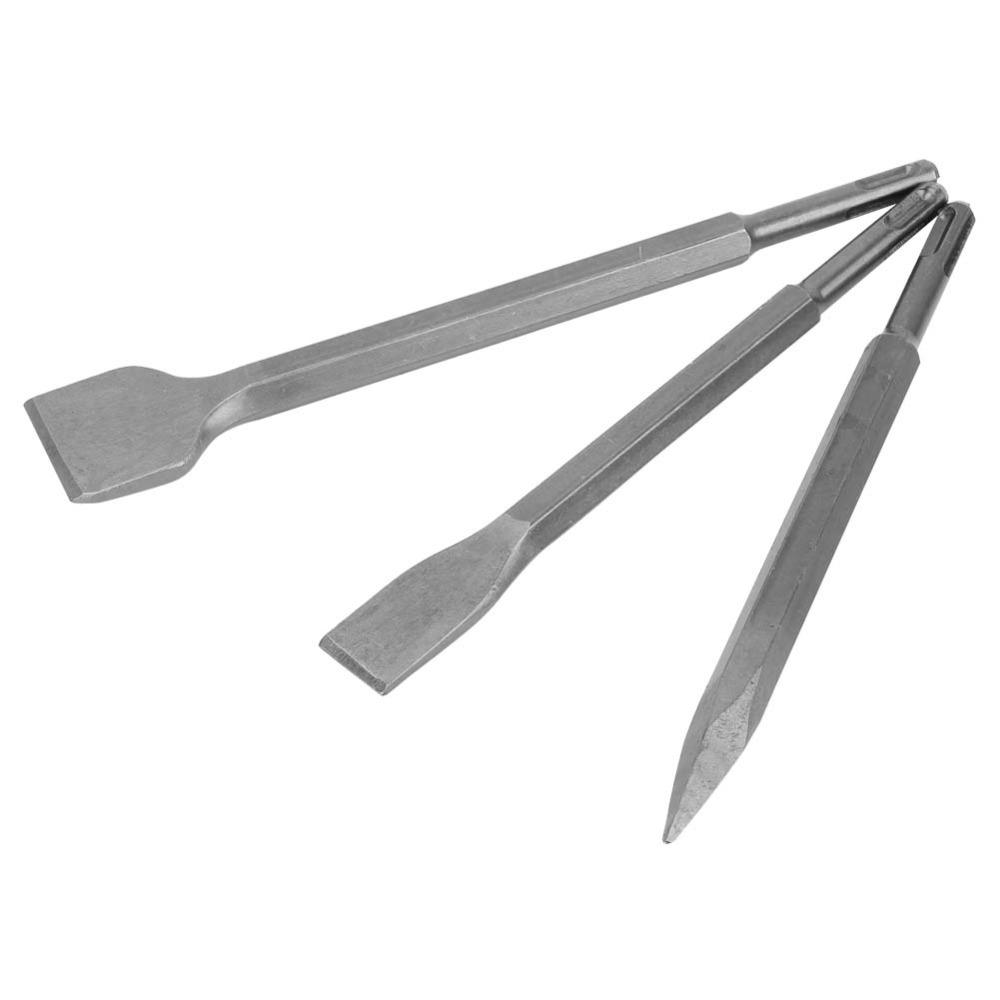 3pcs Flat Chisel Hammer Chisel Bit Set Scaling Chisel Concrete Breaker  Demolition Work