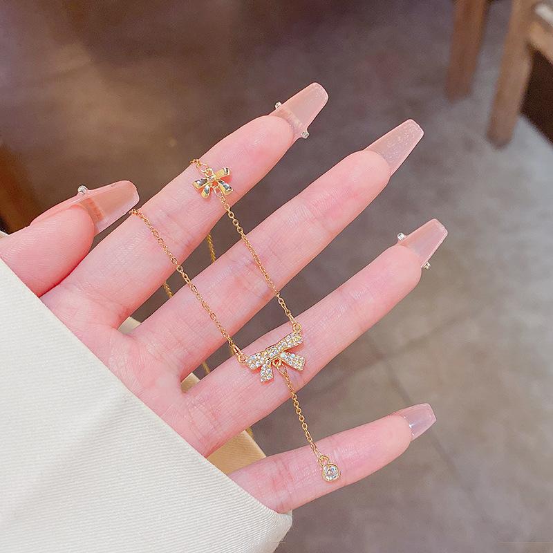 Легкая роскошь, нишевое жемчужное ожерелье, женская универсальная высококлассная цепочка на ключицу из титановой стали с бабочкой, шейная цепочка