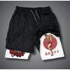 Аниме принтованные мужские шорты для взрослых Double Fitness спортивные и повседневные брюки среднего размера