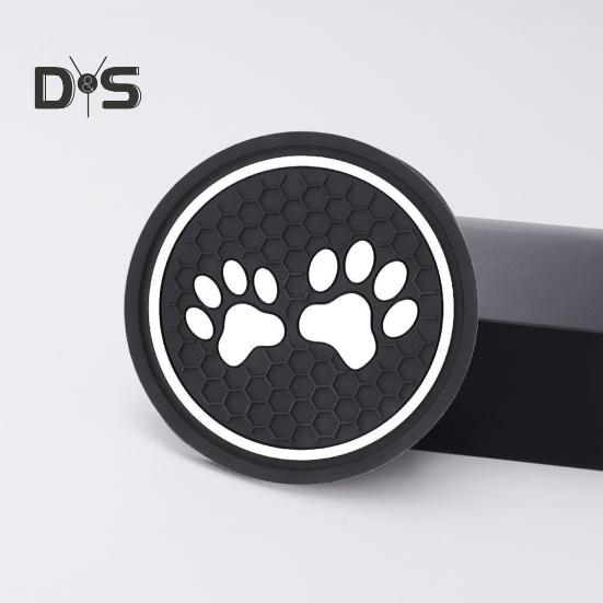 Автомобильная круглая бутылка для воды, силиконовая подставка для собачьей лапы, держатель для чашки с принтом в виде лапы, противоскользящий, устойчивый к слуху силиконовый коврик для чашки, аксессуары для салона автомобиля