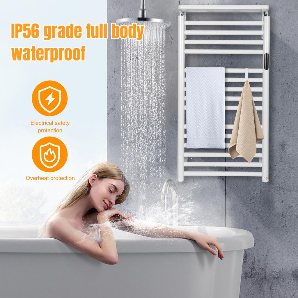 Bathroom Towel Warmer With Digital Display Thermostat Switch Temperature Sensor Controller Timer For Steel Pipe Bathroom Heatin
