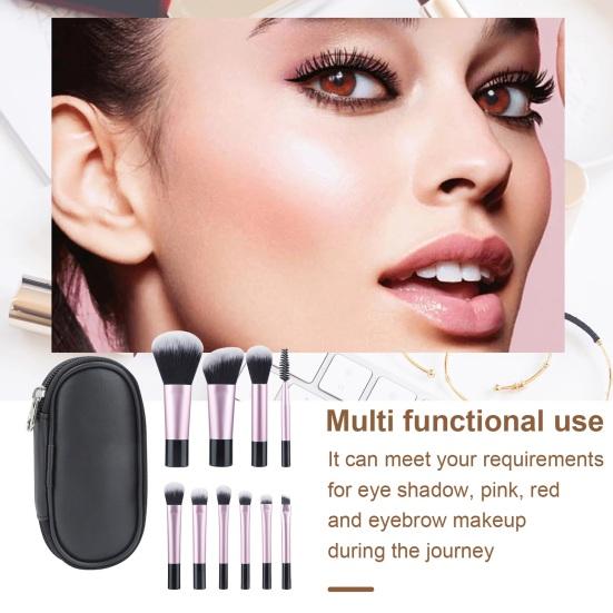 Yousheng 10 шт./компл. портативный набор кистей для макияжа с сумкой для хранения тональная основа рассыпчатая пудра тени для век румяна косметическая кисть для путешествий женские инструменты для макияжа