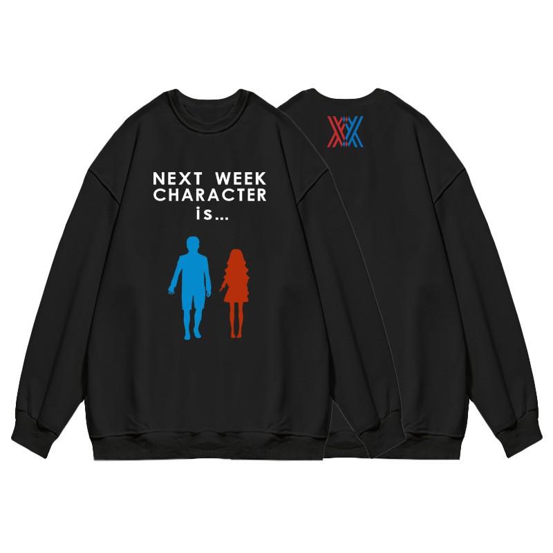 Mens Long Sleeve Crewneck Sweatshirt Anime Darling In Franxx 02 Casual Pullover