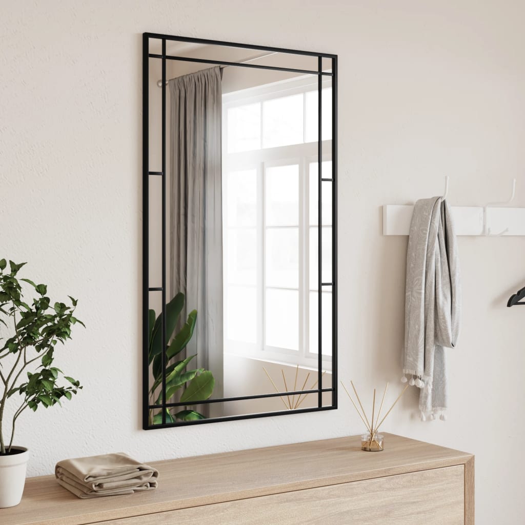 Wall Mirror Black 60x100 cm Rectangular Iron