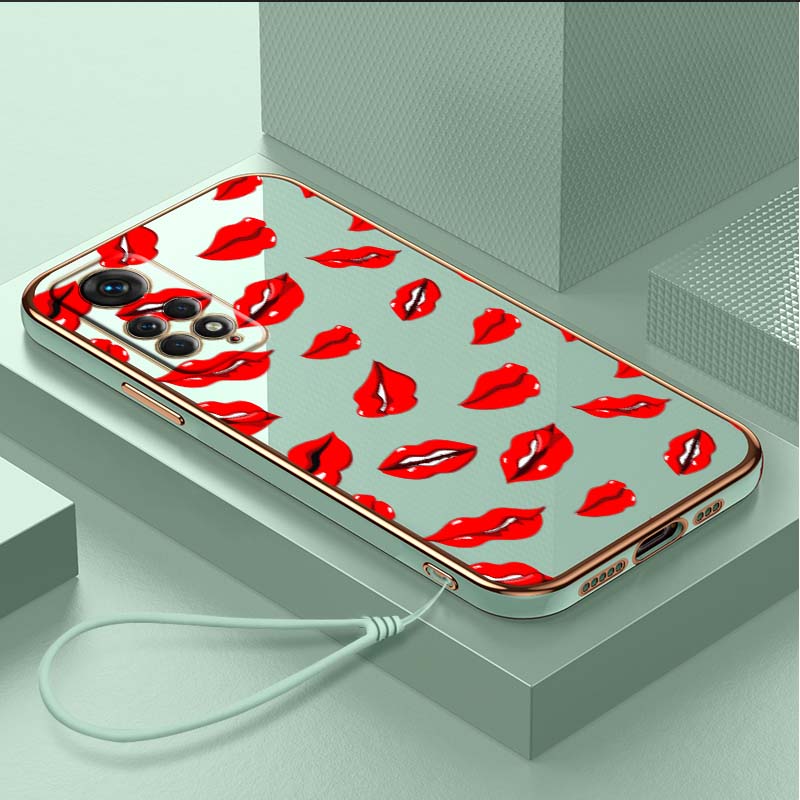 Роскошный чехол для телефона из ТПУ с ремешком для Xiaomi Poco F1 F3 F4 F5 M3 M4 M5 X3 X4 X5 PRO 11 Lite 11T 12T 13T чехлы A37 Косметическая помада для макияжа