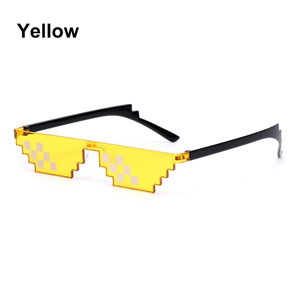 Pixel Mosaic Sunglasses Birthday/Party Cosplay Gamer Robot Sunglasses Fashion Retro Thug Life Sunglasses Women Favors Gift