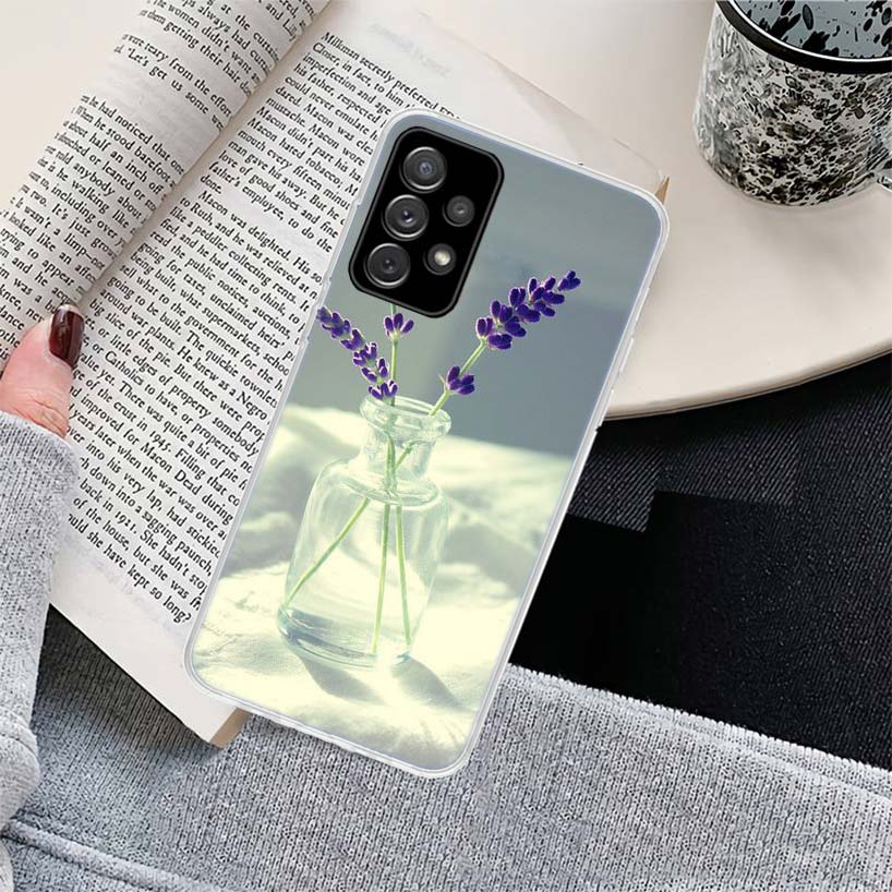Simple lavender Purple flowers Phone Case for Samsung Galaxy A17 A16 A15 A14 A13 A57 A56 A55 A54 A53 A37 A36 A35 A34 A33 A26 A25