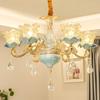 European-Style Ceramic Retro Atmospheric Chandelier For Living Room Bedroom Model Room Villa Duplex Floor Chandelier