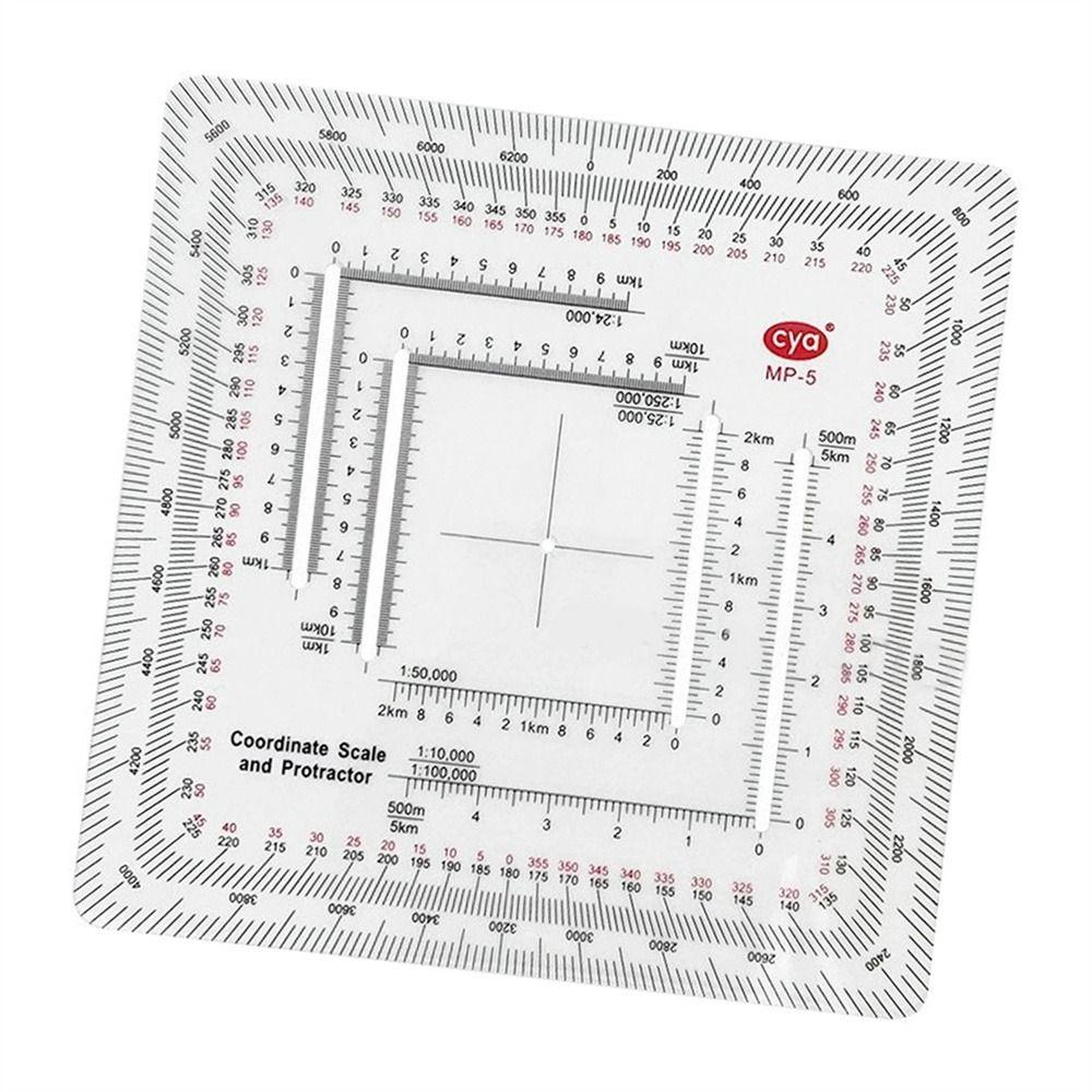 for Technical Map Protractor Coordinate Scale Protractor Land Navigation Protractor Measuring Ruler