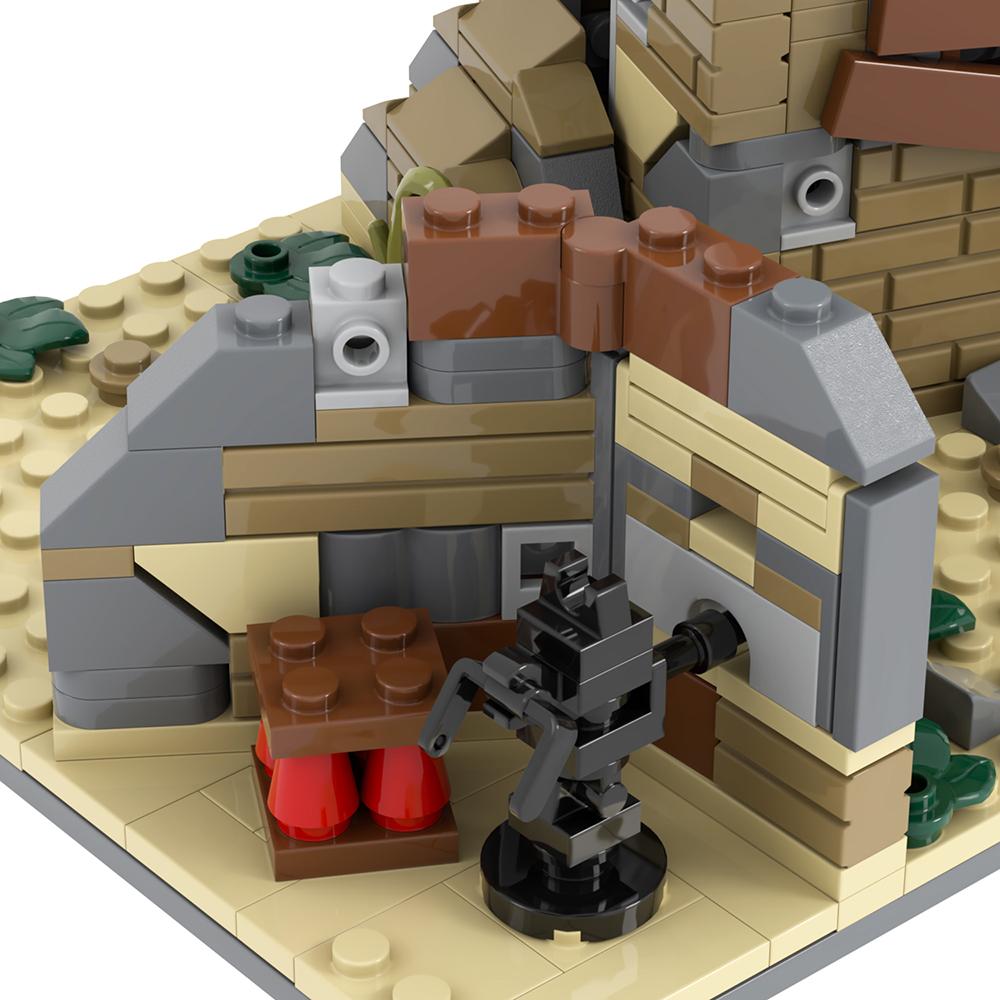 WW2 Series Military Battlefield Ruins War Related Building Blocks Blockhouse Model Toy Medieval Gift For Children Adults DIY MOC
