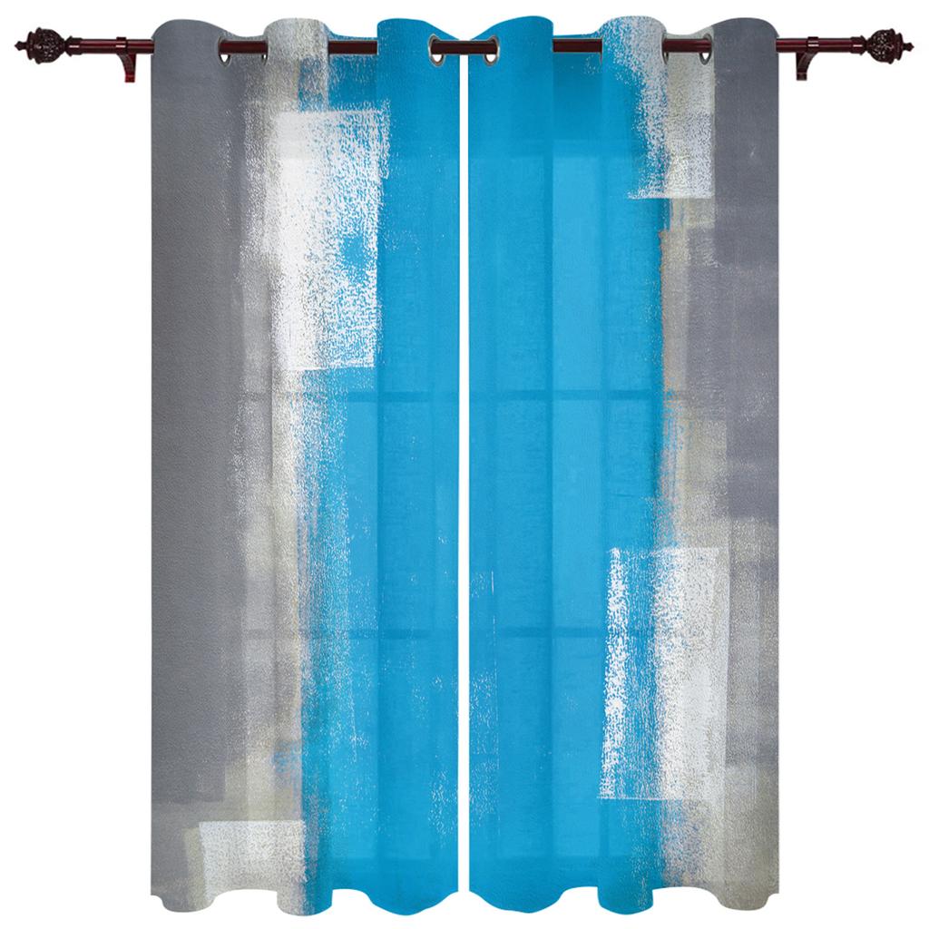 Картина маслом Абстрактные геометрические желтые занавески на окна Домашний декор Занавески для гостиной Ванная комната Спальня Оконные занавески