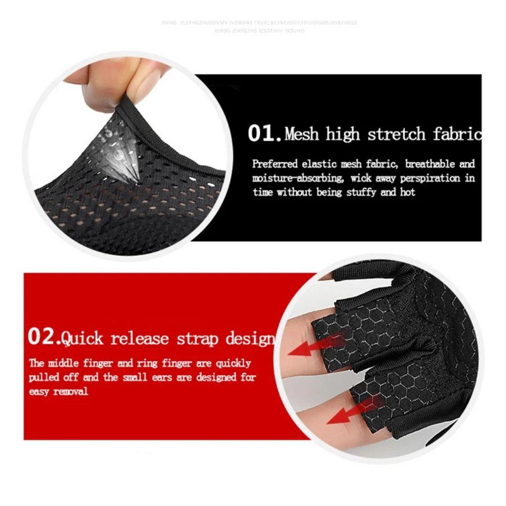 1 Pair Anti-Slip Fitness Gloves Breathable Half Finger Gloves Cycling Gloves Cycling