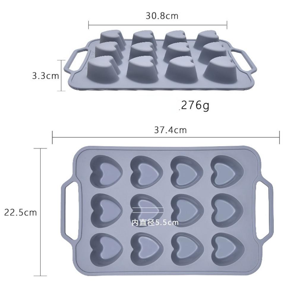 12 ровных форм для торта в форме сердца, пищевая силиконовая форма для торта, мягкая форма для выпечки с мягким дном, легко снимается с формы