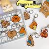 Double-Sided Acrylic Guinea Pig & Capybara Keychain – Cute, Funny Backpack Pendant, Small Gift