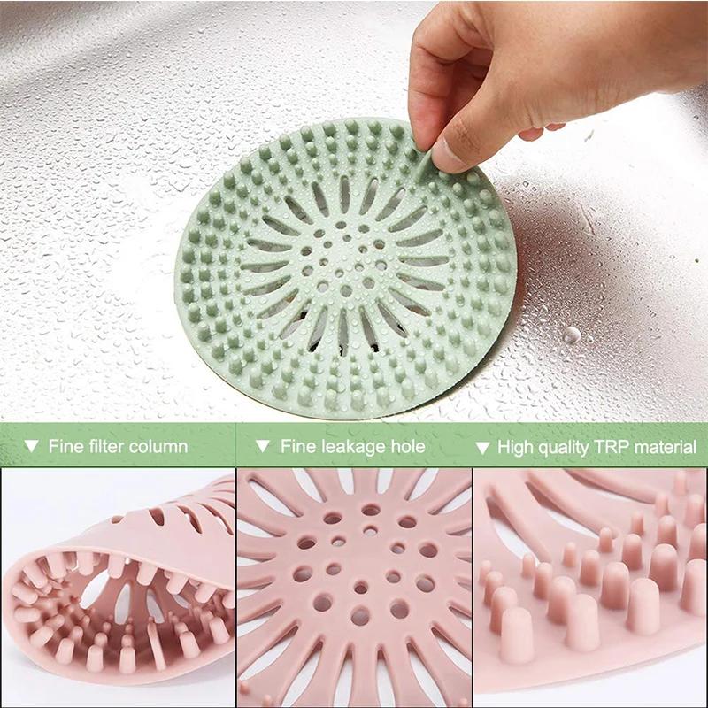 Hair Filter Sink Anti-blocking Strainer Bathtub Shower Floor Drain Stopper TPR Kitchen Deodorant Plug Bathroom Accessories