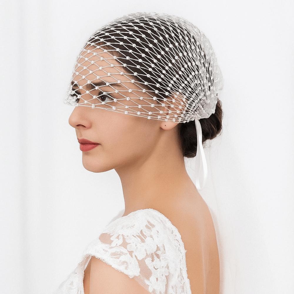 Эластичная маска для лица со стразами, ажурная шапочка, сетка для волос, косплей-мероприятия