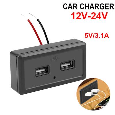 Двойной USB-разъем для зарядного устройства 4,8 А 3,1 А для мотоцикла, автомобиля, грузовика, квадроцикла, лодки, автомобиля, автофургона, автобуса, 2,1 А 2,4 А, автомобильная мебель, зарядное устройство, розетка